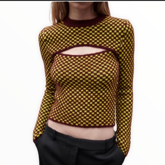 Zara Tops - Zara NEW Cut Out Jacquard Sweater